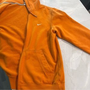 Orange Nike Zip-up hooded sweater